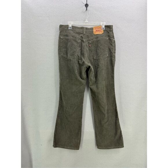 Levi's 517 Womens Green Stretch Denim Corduroy Slim Bootcut Pants Jeans Medium - Picture 2 of 7